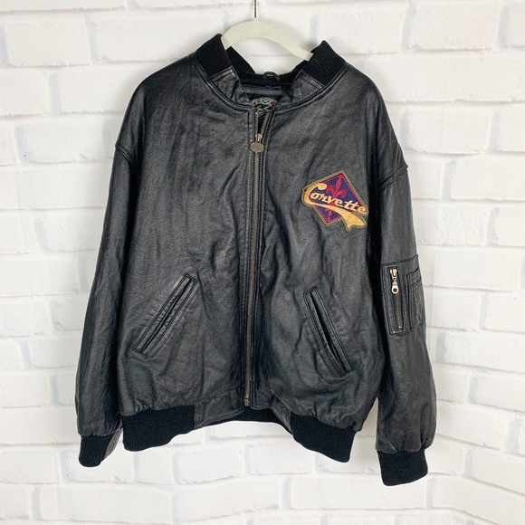 Reed Sportswear Other - Design by Reed Corvette Logo Leather Bomber Jacket